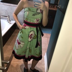 Teeze Me Strapless Green 50's Style Dress